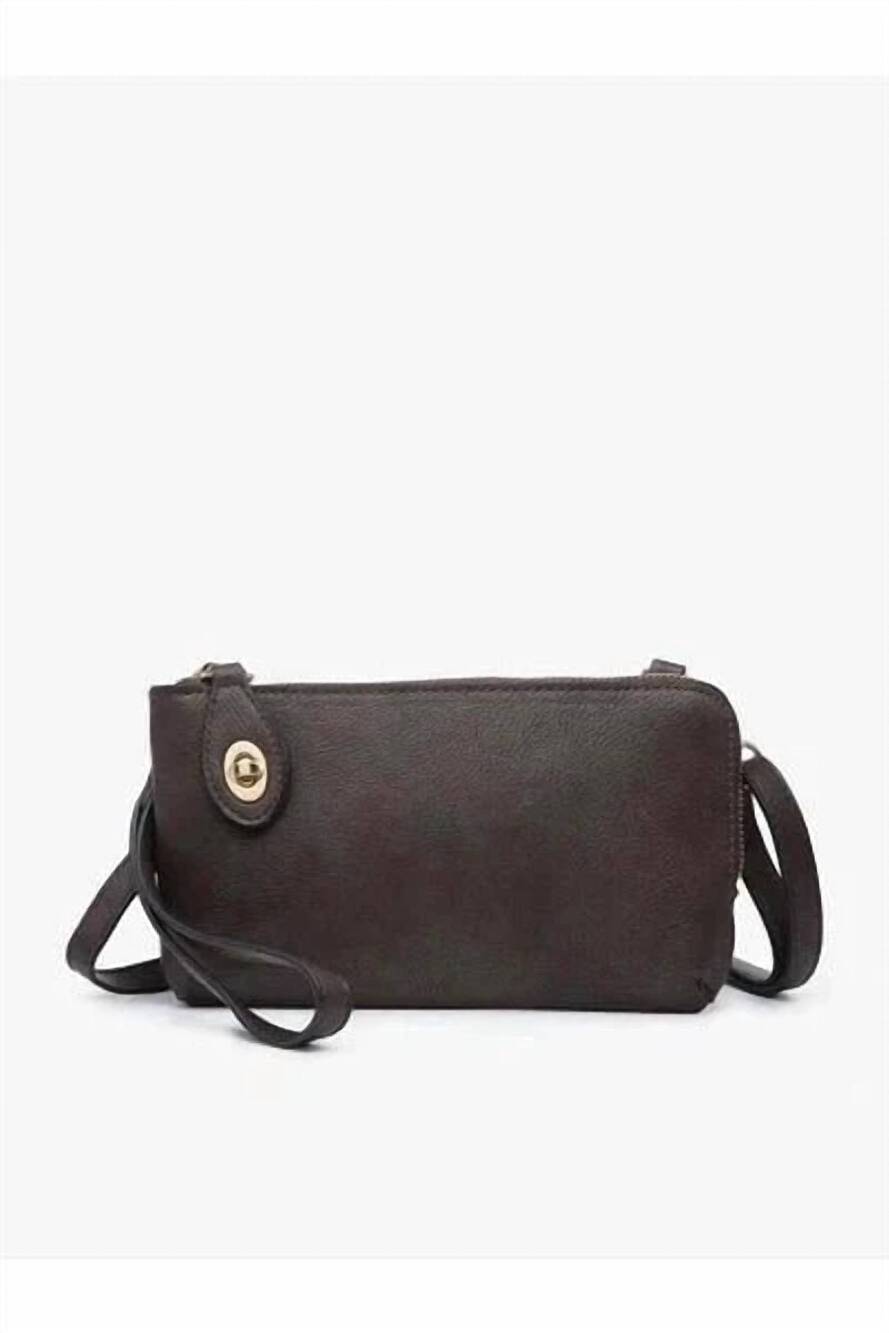 NEW JEN & CO. women's crossbody wristlet handbag in coffee